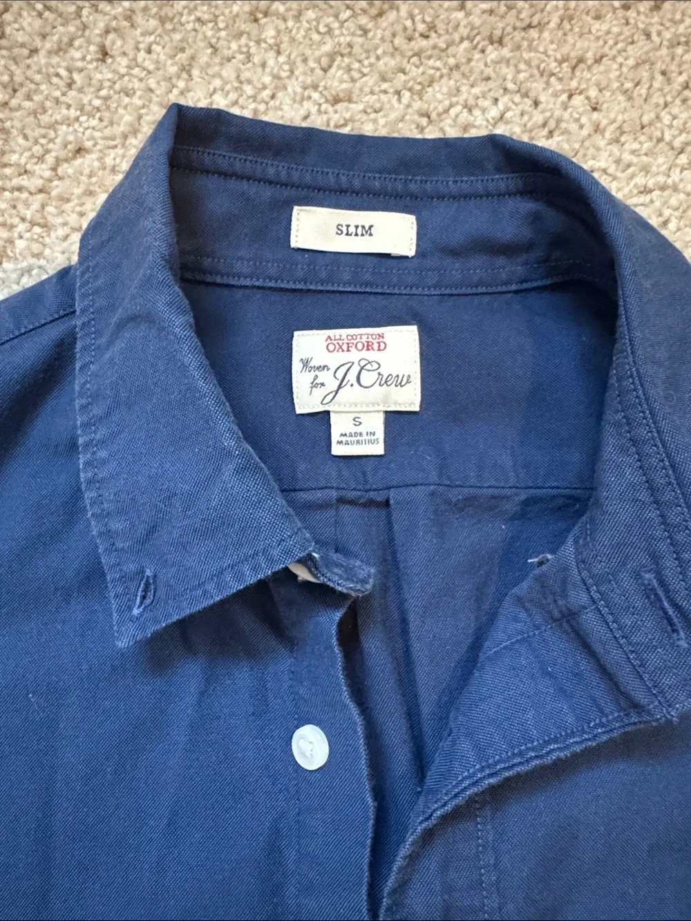 J. Crew Men’s Navy Cotton Button-Down Shirt